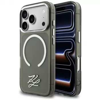 KARL LAGERFELD IML KL Script Logo MagSafe-hoesje voor Apple iPhone 17 Pro, zwart