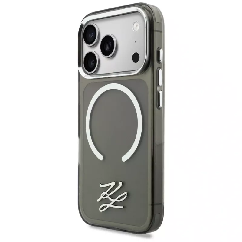 KARL LAGERFELD IML KL Script Logo MagSafe-hoesje voor Apple iPhone 17 Pro, zwart