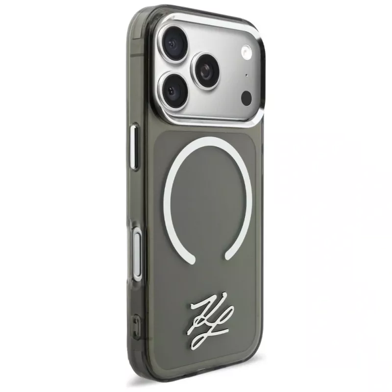 KARL LAGERFELD IML KL Script Logo MagSafe-hoesje voor Apple iPhone 17 Pro, zwart