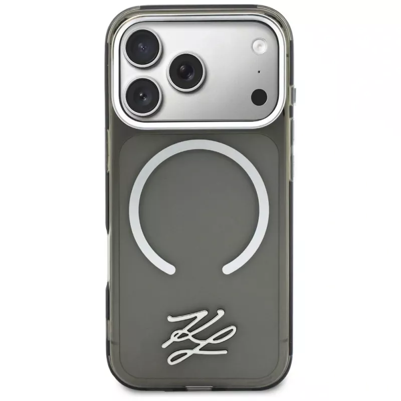 KARL LAGERFELD IML KL Script Logo MagSafe-hoesje voor Apple iPhone 17 Pro Max, zwart