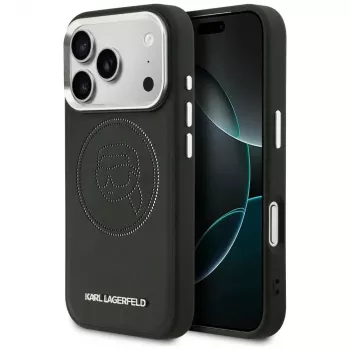 KARL LAGERFELD K Head Point Logo MagSafe-hoesje voor Apple iPhone 17 Pro, zwart