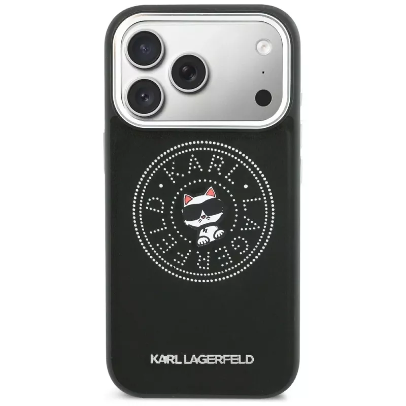 Karl Lagerfeld Point & Choupette Sketch MagSafe-hoesje voor iPhone 17 Pro, zwart