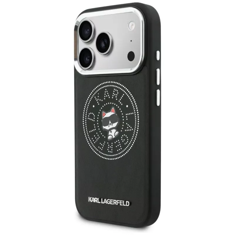 KARL LAGERFELD Point & Choupette Sketch MagSafe-hoesje voor iPhone 17 Pro Max, zwart