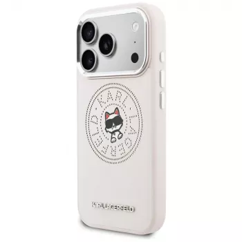 Karl Lagerfeld Point & Choupette Sketch MagSafe-hoesje voor Apple iPhone 17 Pro, roze