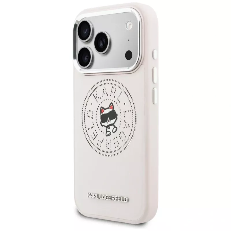 Karl Lagerfeld Point & Choupette Sketch MagSafe-hoesje voor Apple iPhone 17 Pro, roze