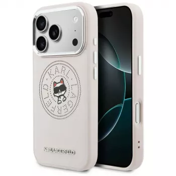 Karl Lagerfeld Point & Choupette Sketch MagSafe-hoesje voor iPhone 17 Pro Max, roze