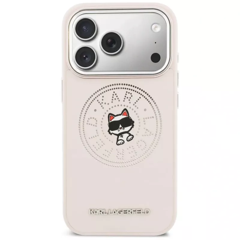 Karl Lagerfeld Point & Choupette Sketch MagSafe-hoesje voor iPhone 17 Pro Max, roze