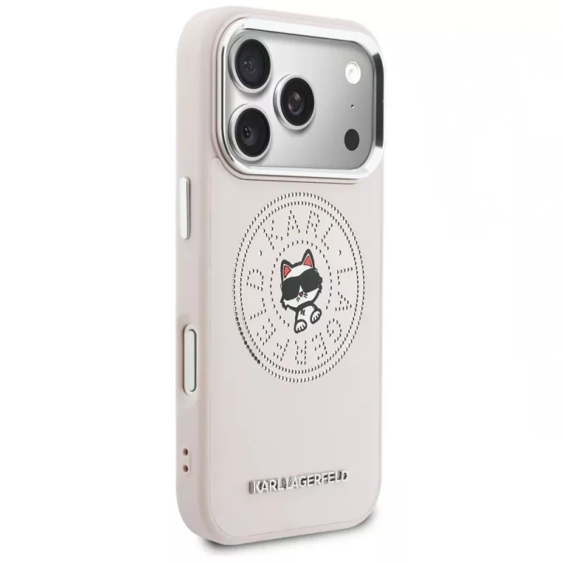 Karl Lagerfeld Point & Choupette Sketch MagSafe-hoesje voor iPhone 17 Pro Max, roze