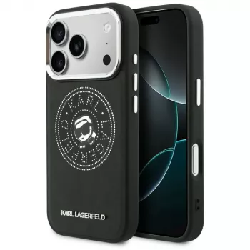 KARL LAGERFELD Point & Karl Sketch MagSafe-hoesje voor iPhone 17 Pro, zwart