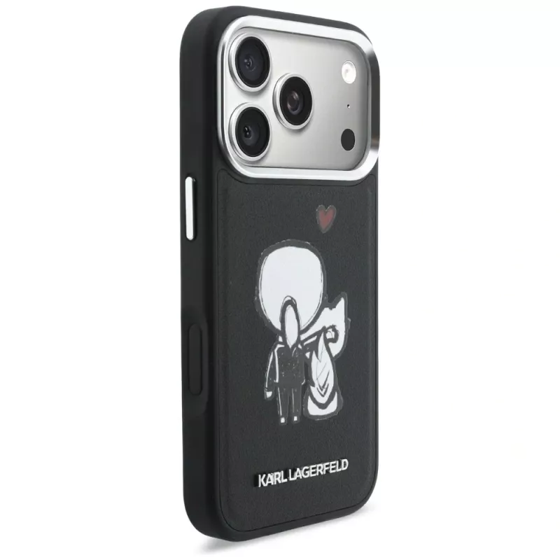 KARL LAGERFELD Karl & Choupette Back Logo MagSafe-hoesje voor iPhone 17 Pro, zwart