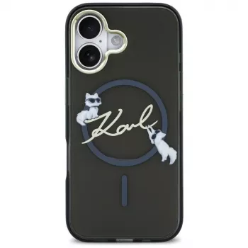 Karl Lagerfeld IML Choupettes KarlScript Logo MagSafe-hoesje voor iPhone Air, zwart