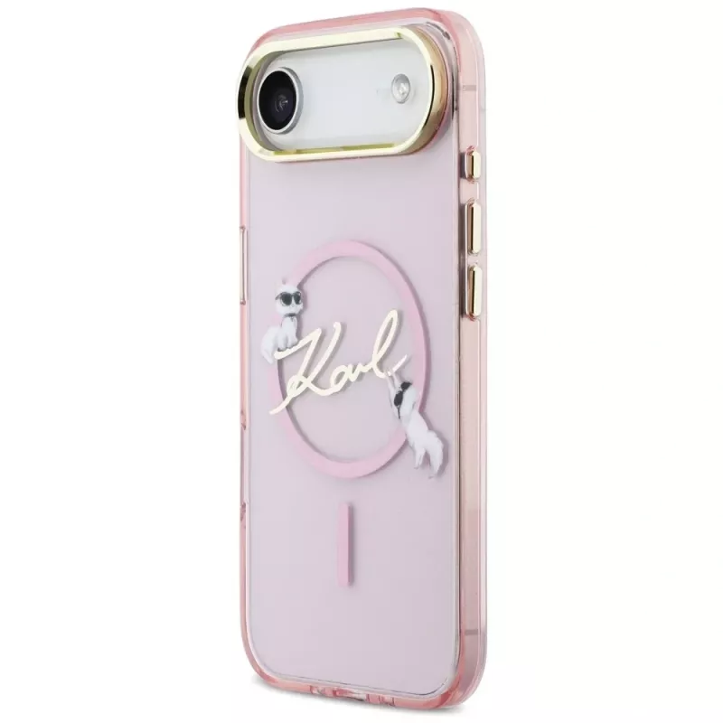 KARL LAGERFELD IML Choupettes KarlScript Logo MagSafe-hoesje voor iPhone Air, roze