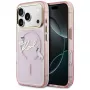 Karl Lagerfeld IML Choupettes KarlScript Logo MagSafe-hoesje voor Apple iPhone 17 Pro, roze