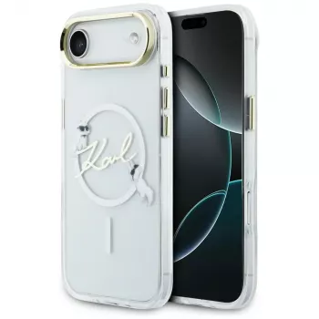 Karl Lagerfeld IML Choupettes KarlScript Logo MagSafe-hoesje voor iPhone Air, transparant