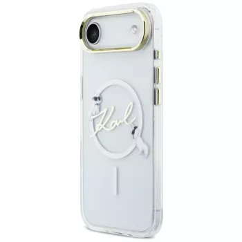 Karl Lagerfeld IML Choupettes KarlScript Logo MagSafe-hoesje voor iPhone Air, transparant