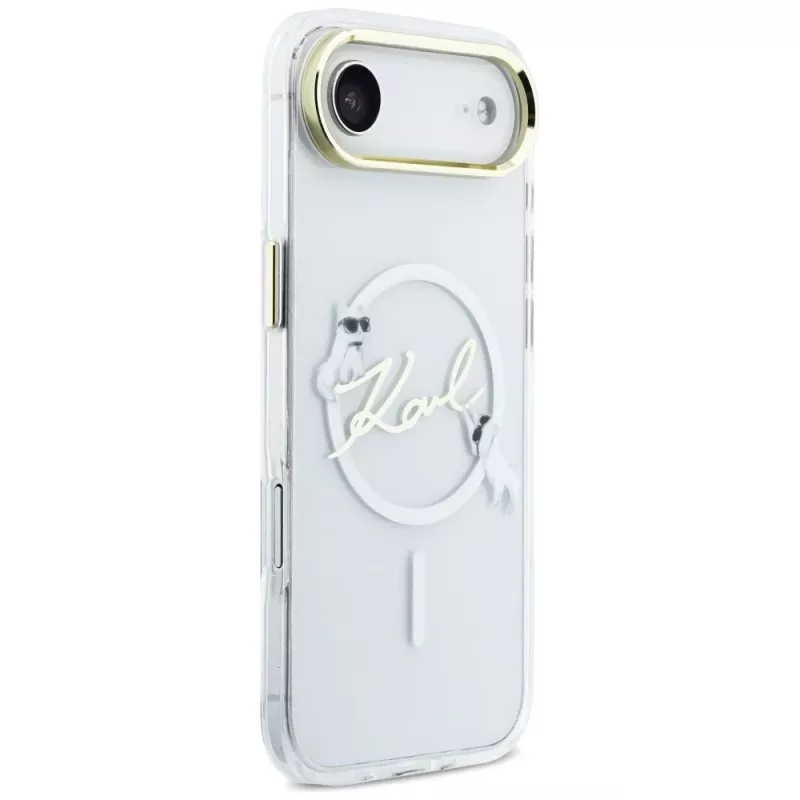 Karl Lagerfeld IML Choupettes KarlScript Logo MagSafe-hoesje voor iPhone Air, transparant