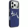 Karl Lagerfeld IML Choupettes KarlScript Logo MagSafe-hoesje voor iPhone 17 Pro, blauw