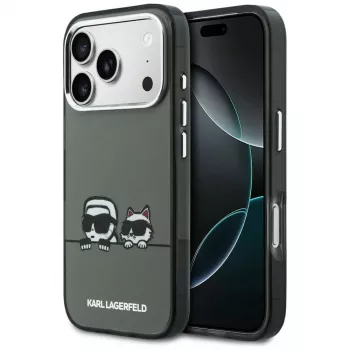 KARL LAGERFELD IML Karl & Choupette Peekaboo Logo MagSafe-hoesje voor Apple iPhone 17 Pro, zwart