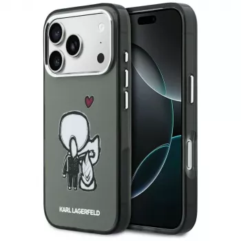KARL LAGERFELD Karl & Choupette Back MagSafe-hoesje voor Apple iPhone 17 Pro, zwart