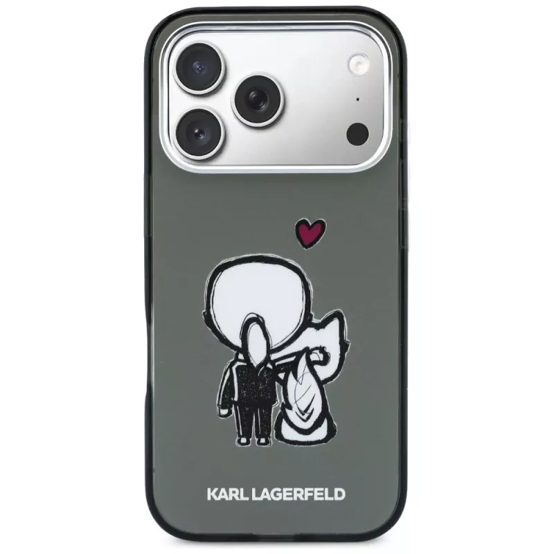 KARL LAGERFELD Karl & Choupette Back MagSafe-hoesje voor Apple iPhone 17 Pro, zwart