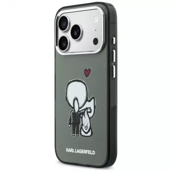 KARL LAGERFELD Karl & Choupette Back MagSafe-hoesje voor iPhone 17 Pro Max, zwart