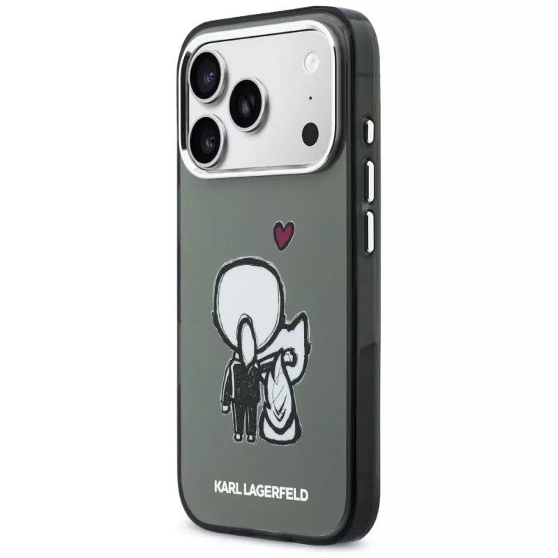 KARL LAGERFELD Karl & Choupette Back MagSafe-hoesje voor iPhone 17 Pro Max, zwart