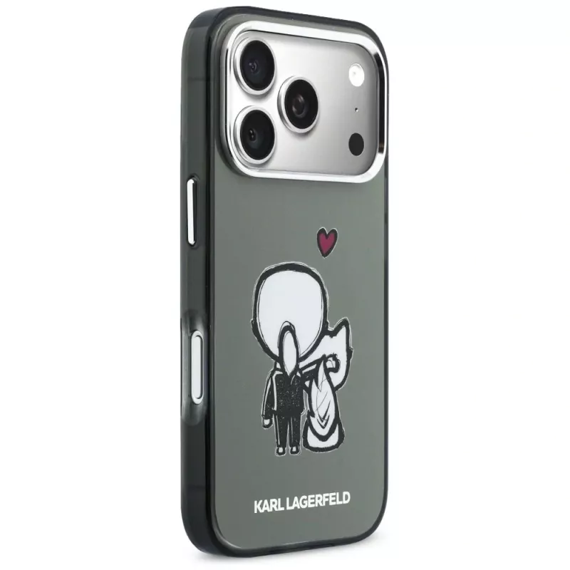 KARL LAGERFELD Karl & Choupette Back MagSafe-hoesje voor iPhone 17 Pro Max, zwart