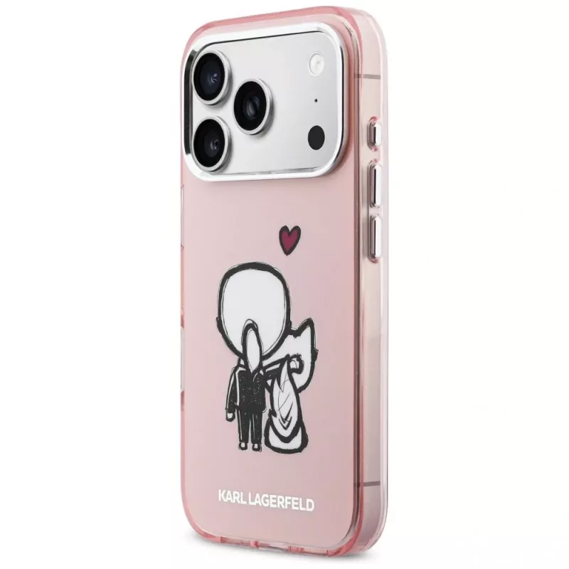 KARL LAGERFELD Karl & Choupette Back MagSafe-hoesje voor iPhone 17 Pro, roze