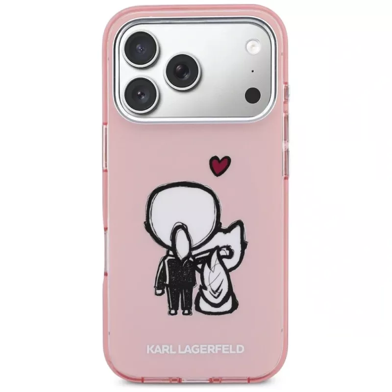 KARL LAGERFELD Karl & Choupette Back MagSafe-hoesje voor iPhone 17 Pro, roze