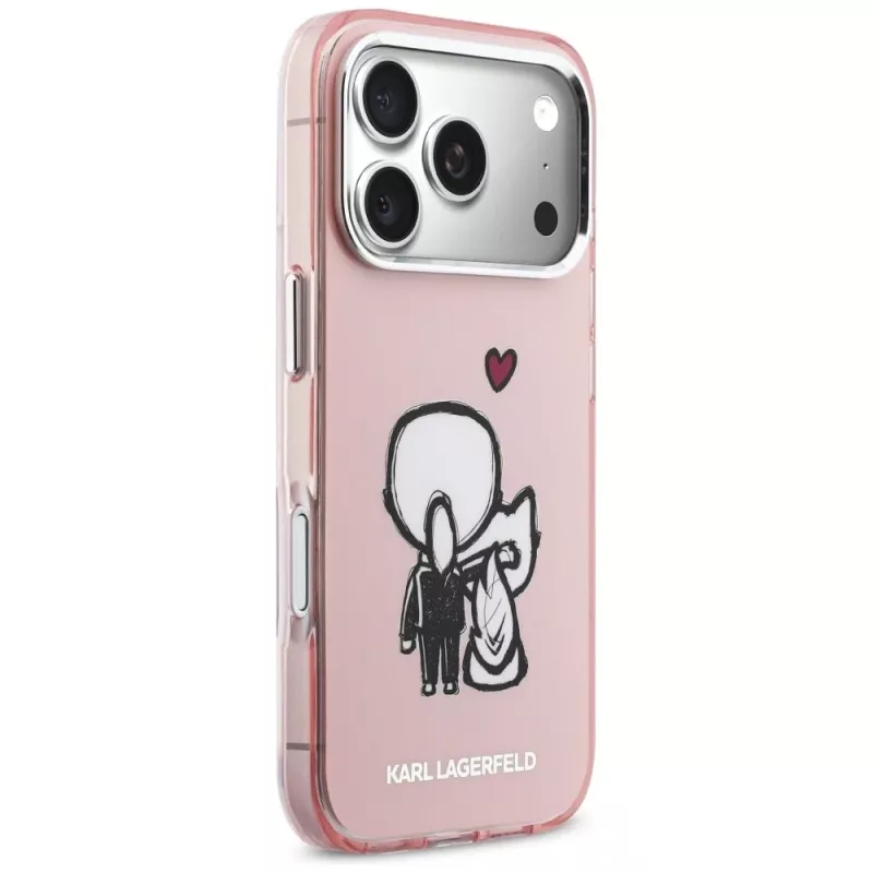 KARL LAGERFELD Karl & Choupette Back MagSafe-hoesje voor iPhone 17 Pro, roze