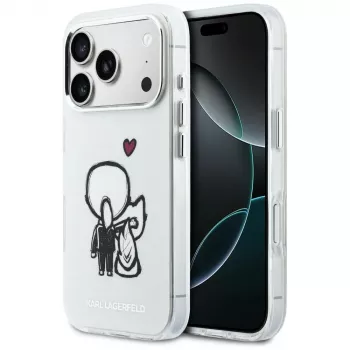 Karl Lagerfeld Karl & Choupette Back MagSafe-hoesje voor iPhone 17 Pro, transparant