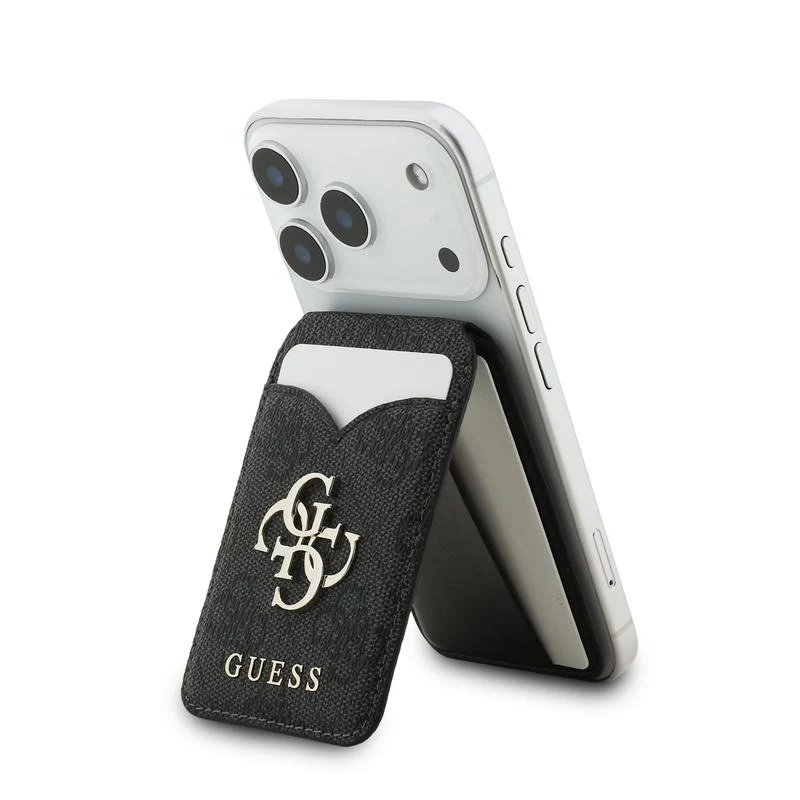 Guess 4G Stand & Mirror MagSafe-portemonnee met spiegel, zwart