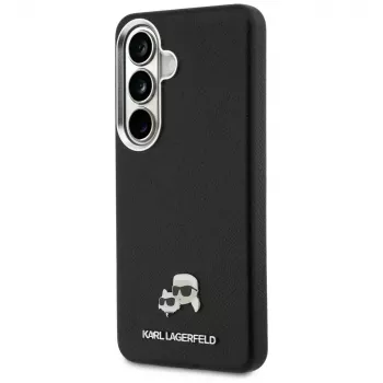 Karl Lagerfeld Saffiano KC Metal Logo MagSafe-hoesje voor Samsung Galaxy S26, zwart