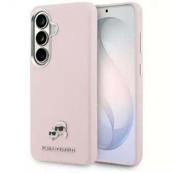 Karl Lagerfeld Saffiano KC Metal Logo MagSafe-hoesje voor Samsung Galaxy S26+ roze