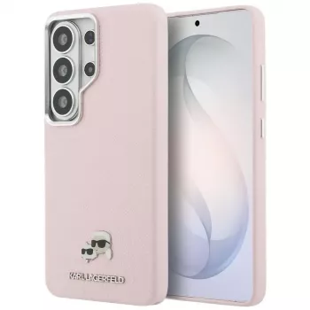 KARL LAGERFELD Saffiano KC Metal Logo MagSafe-hoes voor Samsung Galaxy S26 Ultra - roze
