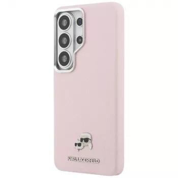 KARL LAGERFELD Saffiano KC Metal Logo MagSafe-hoes voor Samsung Galaxy S26 Ultra - roze