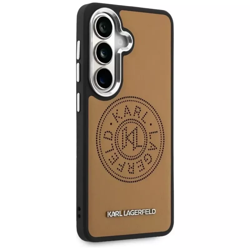 KARL LAGERFELD Perforated KLMagSafe-hoes voor Samsung Galaxy S26, bruin