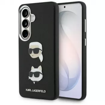 KARL LAGERFELD Saffiano DoubleHeads Metal-hoes voor Samsung Galaxy S26, zwart
