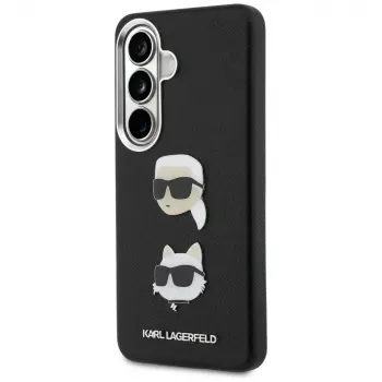 Karl Lagerfeld Saffiano Double Heads Metal-hoes voor Samsung Galaxy S26+ zwart