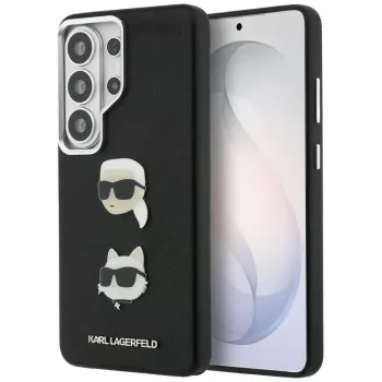 Karl Lagerfeld Saffiano Double Heads Metal-hoes voor Samsung Galaxy S26 Ultra zwart