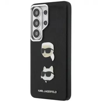 Karl Lagerfeld Saffiano Double Heads Metal-hoes voor Samsung Galaxy S26 Ultra zwart