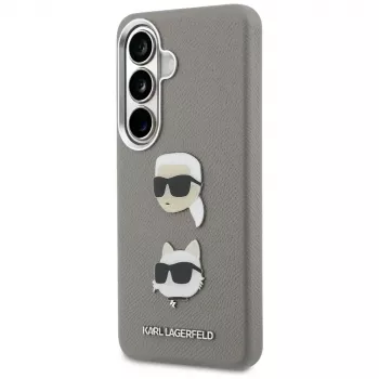 Karl Lagerfeld Saffiano DoubleHeads Metal-hoes voor Samsung Galaxy S26 zilver