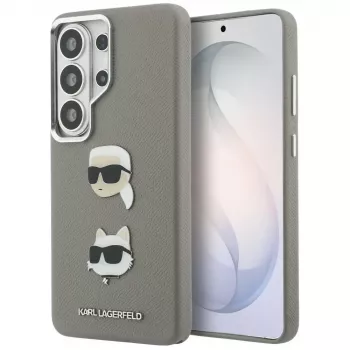 Karl Lagerfeld Saffiano DoubleHeads Metal-hoes voor Samsung Galaxy S26 Ultra zilver