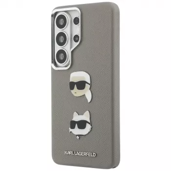 Karl Lagerfeld Saffiano DoubleHeads Metal-hoes voor Samsung Galaxy S26 Ultra zilver