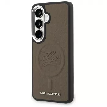 Karl Lagerfeld Embossed Ring Initials MagSafe-hoes voor Samsung Galaxy S26, bruin