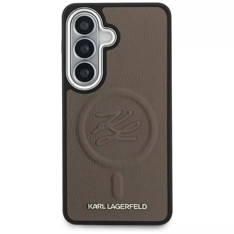 KARL LAGERFELD Embossed Ring Initials MagSafe-hoes voor Samsung Galaxy S26+ bruin