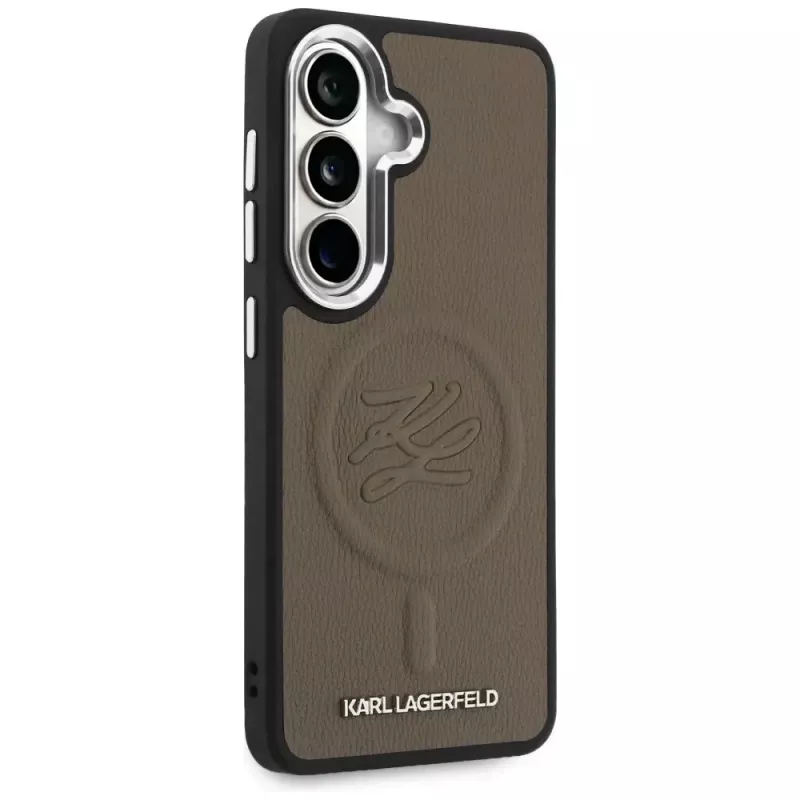 KARL LAGERFELD Embossed Ring Initials MagSafe-hoes voor Samsung Galaxy S26+ bruin