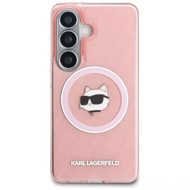 Karl Lagerfeld IML Repeated Choupette MagSafe-hoes voor Samsung Galaxy S26+ roze