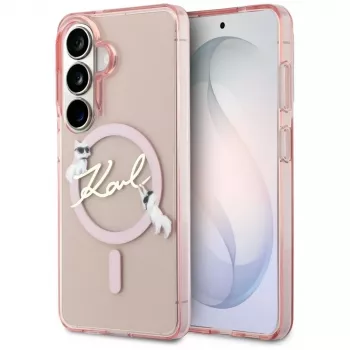 Karl Lagerfeld IML KC Script MagSafe-hoes voor Samsung Galaxy S26, roze