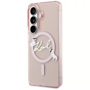 Karl Lagerfeld IML KC Script MagSafe-hoes voor Samsung Galaxy S26, roze